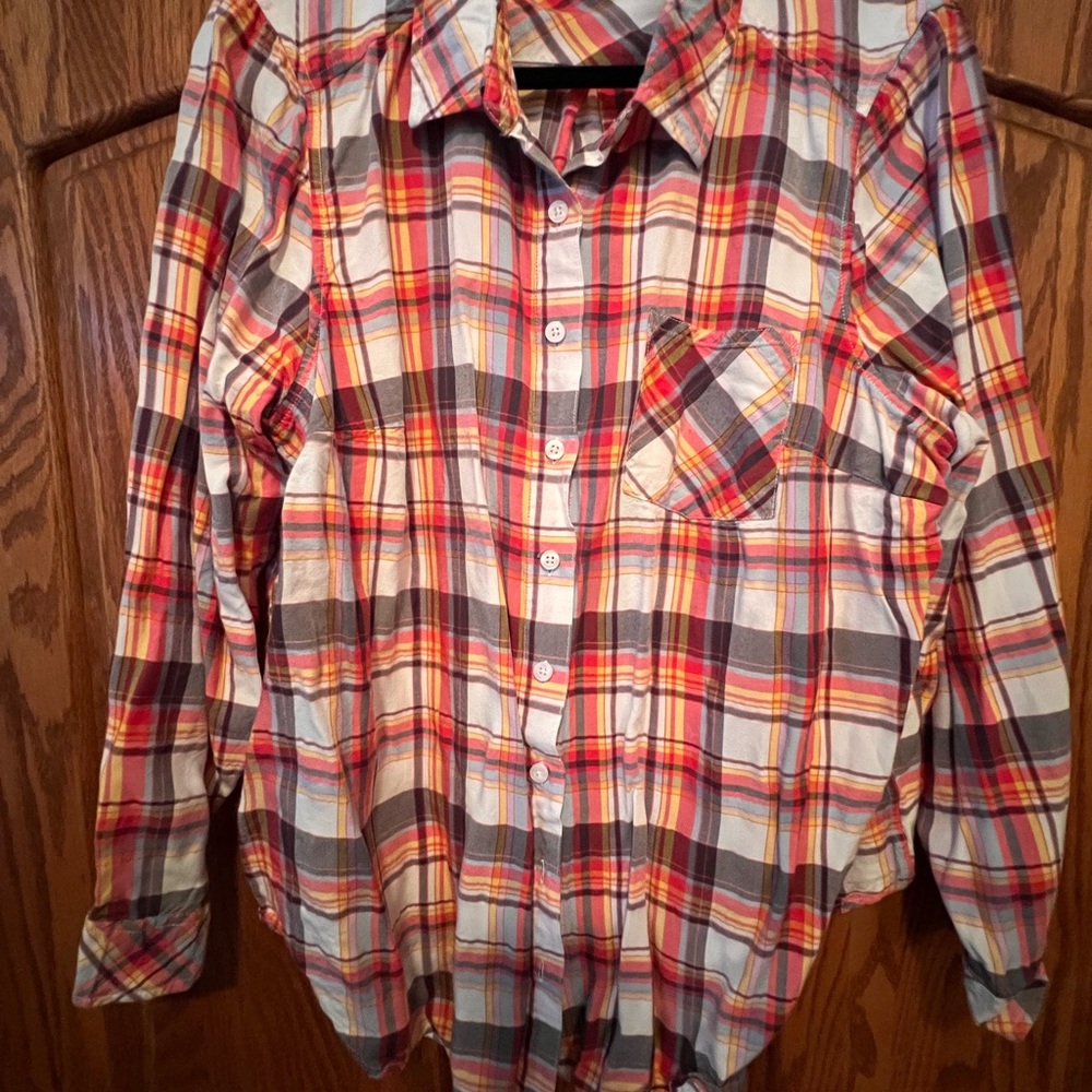 Torrid Multicolor Plaid Button Down Shirt